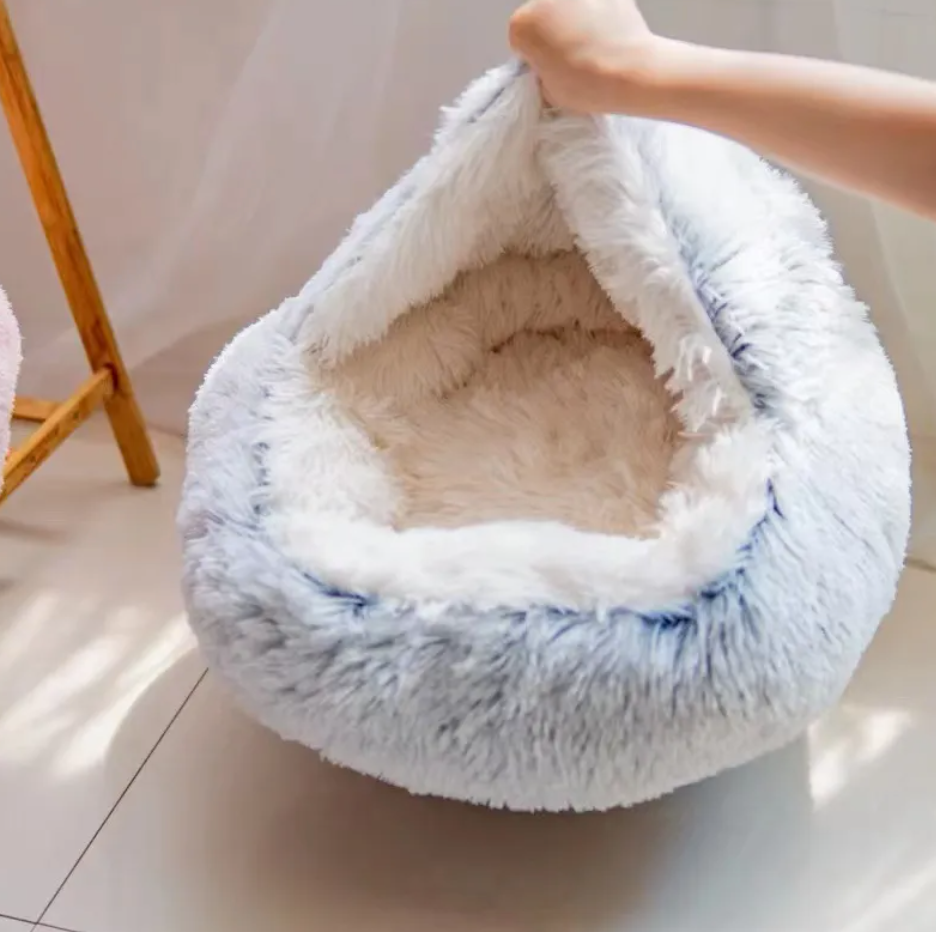 Semi-Closed Pet Bed with Canopy