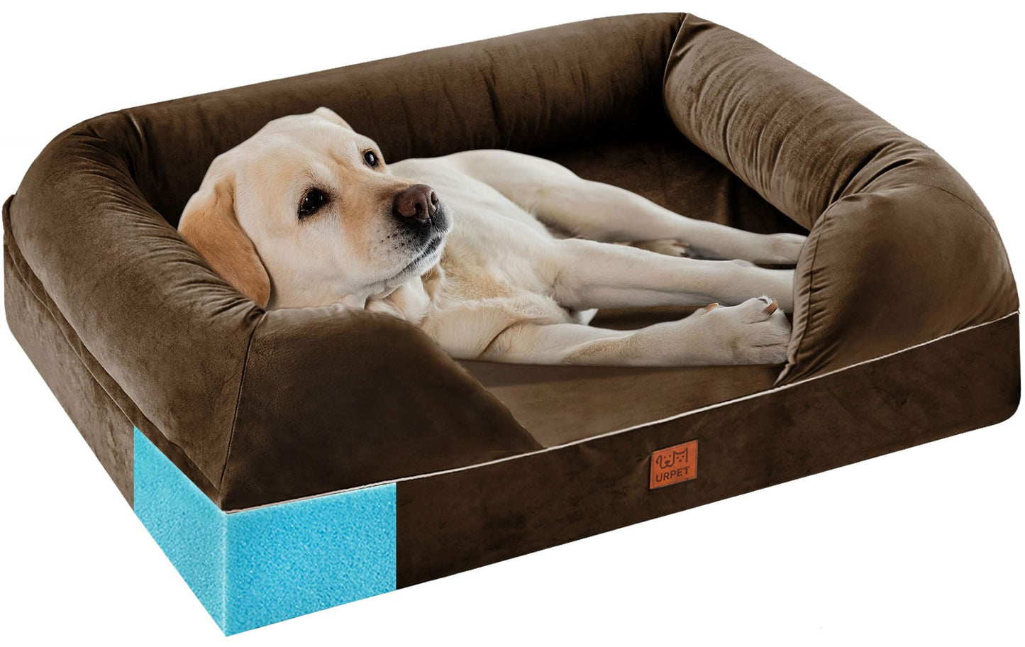 ComfortPaws Orthopedic Pet Sofa - Memory Foam Dog Bed with Waterproof Cover 25x20x5.7 inches