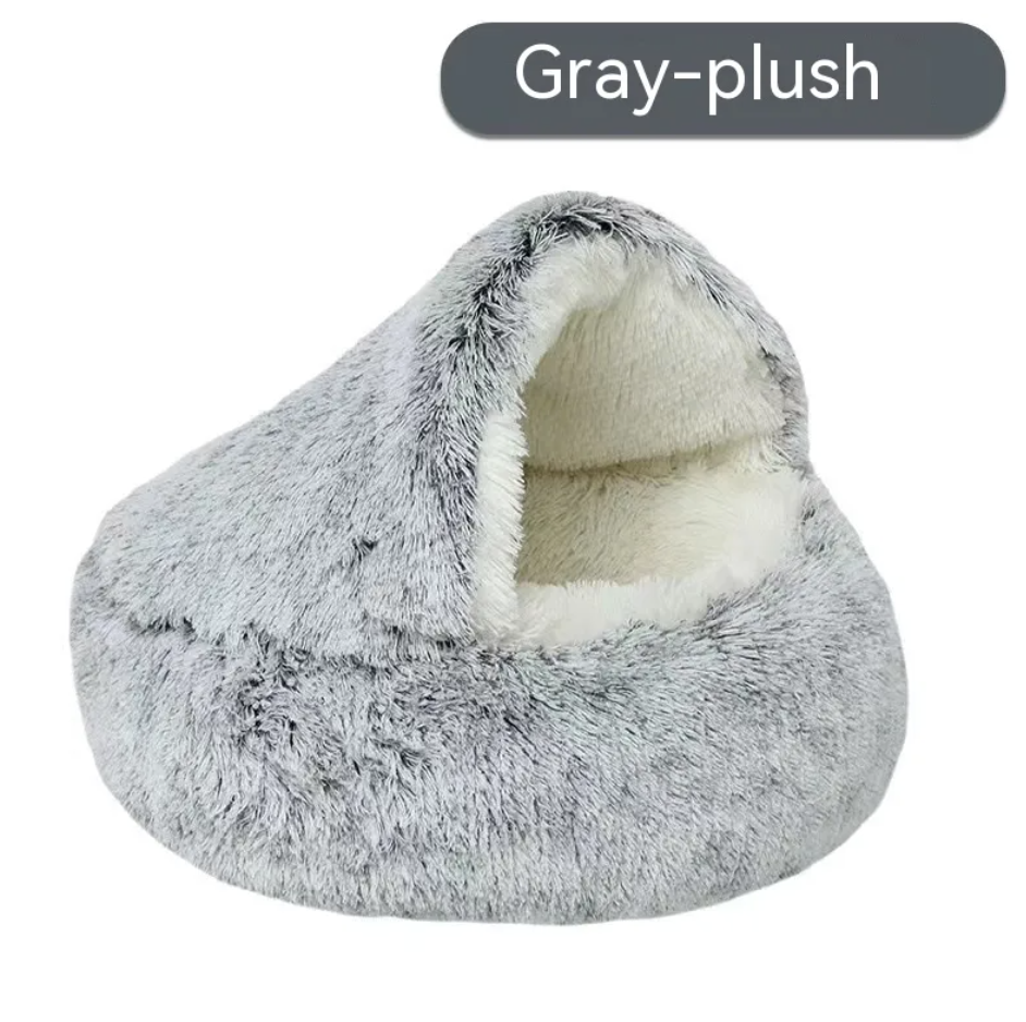 Semi-Closed Pet Bed with Canopy