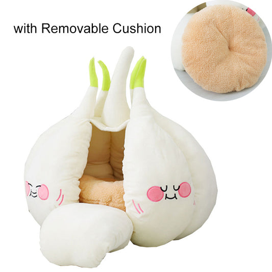 Trendy Garlic-Shaped Pet Bed and Tent for Cats