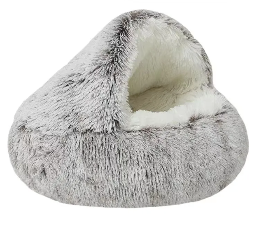 Semi-Closed Pet Bed with Canopy